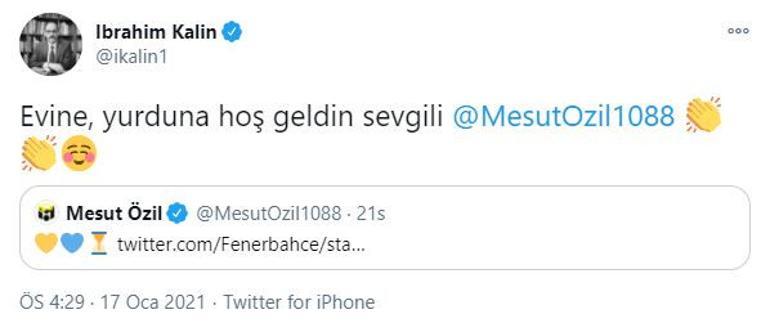 Cumhurbaşkanlığı Sözcüsü İbrahim Kalın'dan Mesut Özil paylaşımı