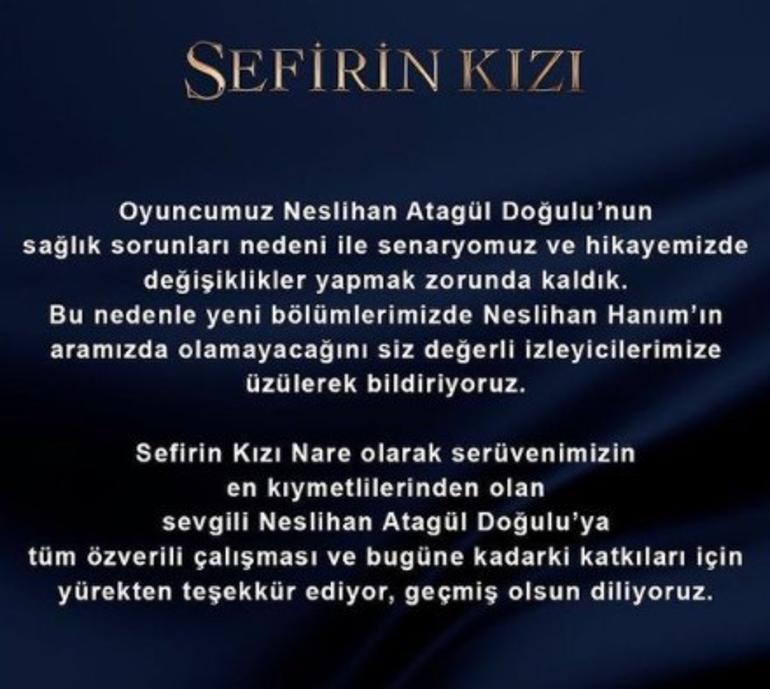 Neslihan Atagül kötü haberi verdi: Nare ile vedalaşıyorum
