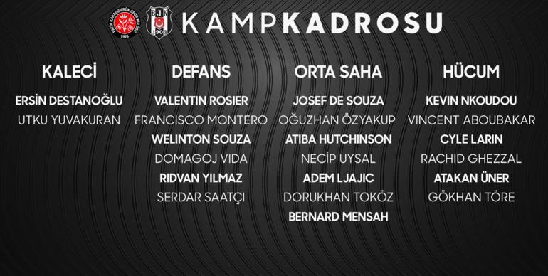 Beşiktaş'ın Karagümrük maçı kamp kadrosu belli oldu!