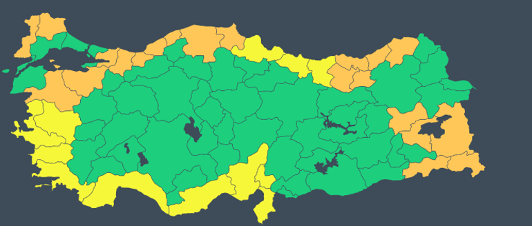 Meteorological regions outlined and warned Attention after snowfall ... Yellow and orange alarm