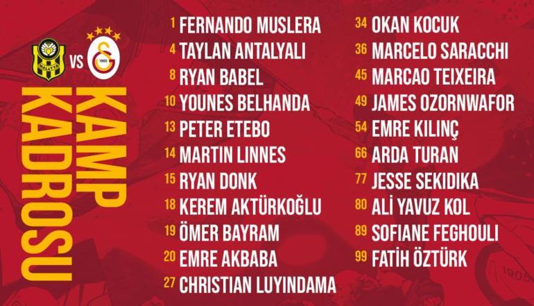 Galatasaray'ın Yeni Malatyaspor maçı kadrosunda 6 eksik!