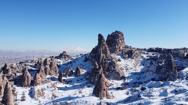 Kar altında bir masal diyarı: Kapadokya