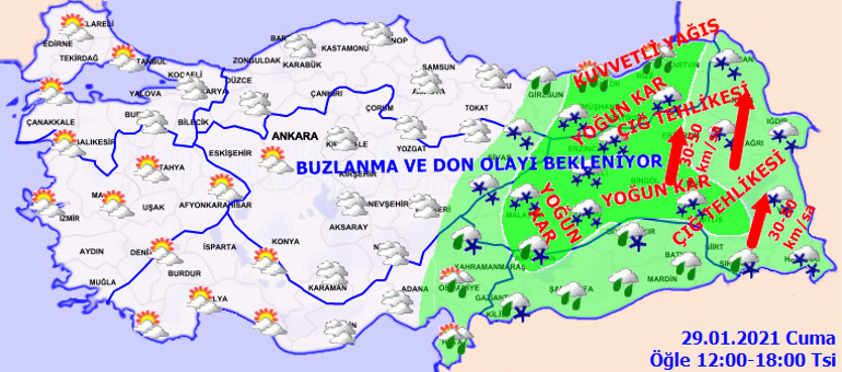 Meteorolojiden çok sayıda kente yoğun kar uyarısı Alarm verildi