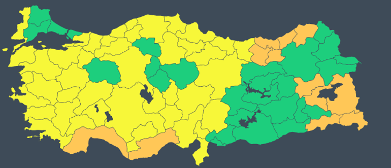 The meteorology warned the whole country There is rainfall everywhere except in Artvin: Heavy snowfall, thunderstorms, storms