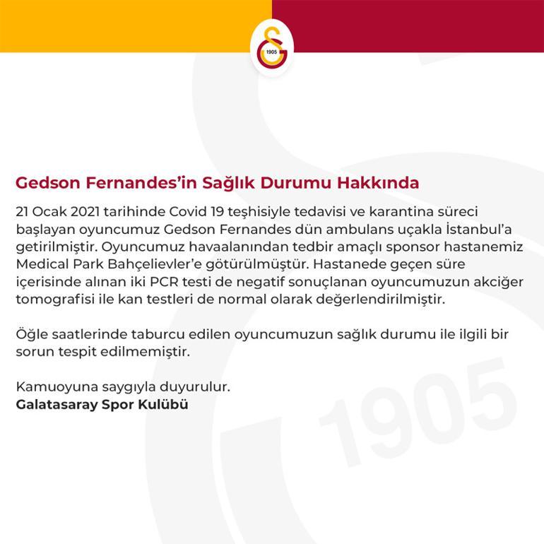 Galatasaraydan Gedson Fernandes açıklaması