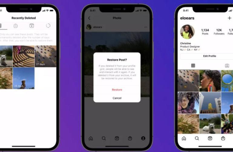 Instagram'da sildiğiniz fotoğraflar geri geliyor