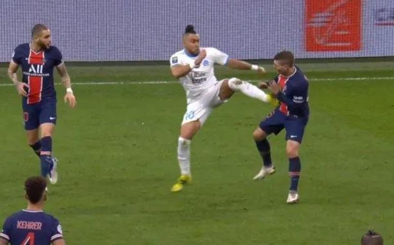 PSG - Marsilya maçında Dimitri Payet'ten tepki çeken faul!