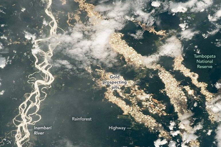 Amazon'un 'altın nehirleri' NASA fotoğraflarıyla ortaya çıktı