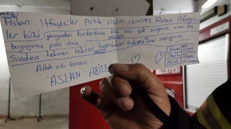 Amasyada çocuklardan itfaiyecilere duygulandıran not
