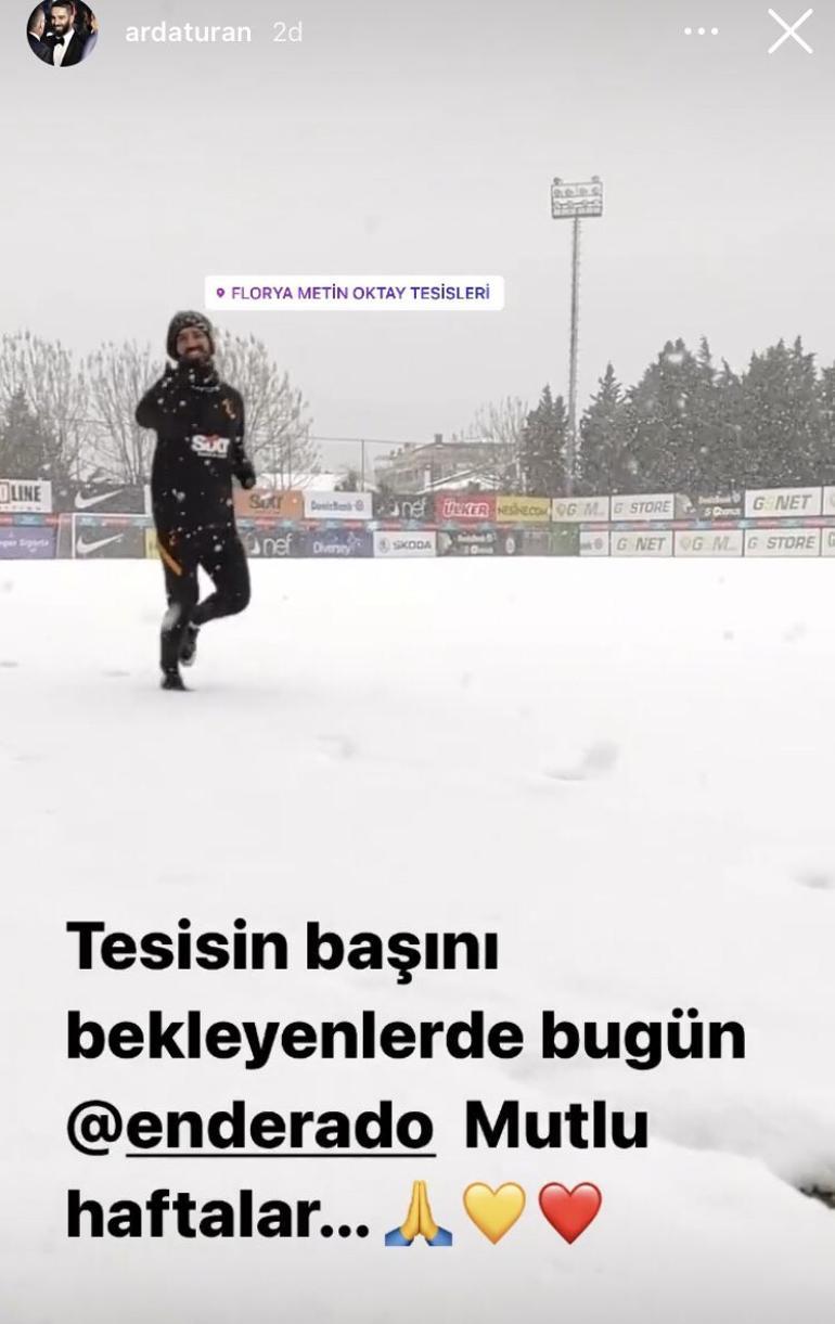 Arda Turan karlı havada tek başına çalıştı! Tüm takım izinliyken...