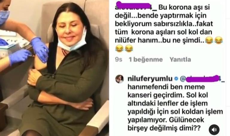 Koronavirüs aşısı olan Nilüferi kızdıran mesaj: Bu korona aşısı değil