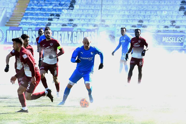 Erzurumspor - Hatayspor maçında ilginç görüntü -7 derecede alttan ısınma açılınca...