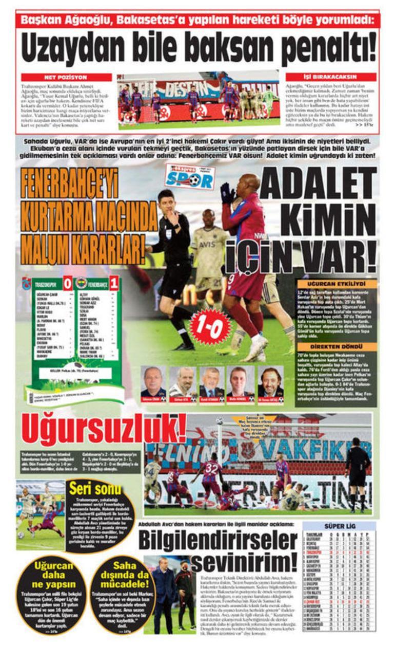 Trabzon yerel basınından Fenerbahçe maçı için olay manşet!