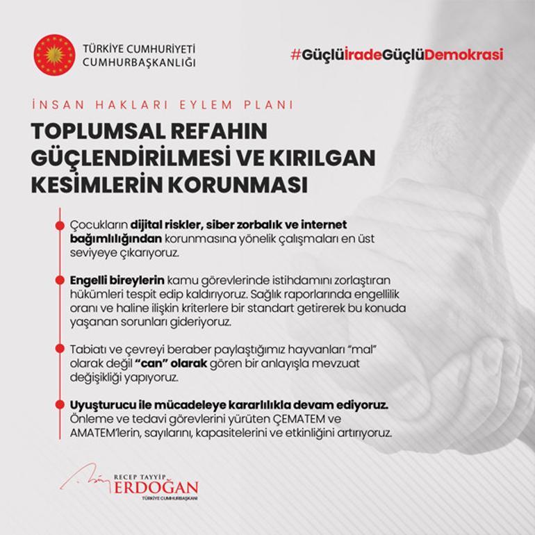 Son dakika.... Cumhurbaşkanı Erdoğan, İnsan Hakları Eylem Planını açıkladı