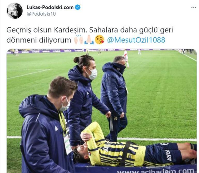 Lukas Podolski'den Mesut Özil için 'geçmiş olsun' paylaşımı!