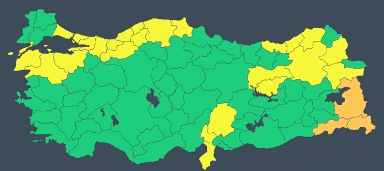 Meteorolojiden çok sayıda kente sarı ve turuncu kodlu uyarı Tüm yurtta yağış var