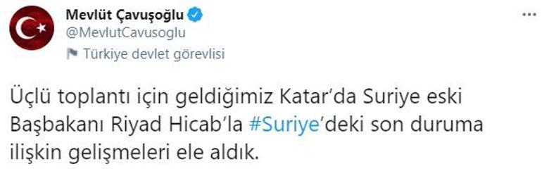 Bakan Çavuşoğlu, Suriye eski Başbakanı Hicab ile görüştü