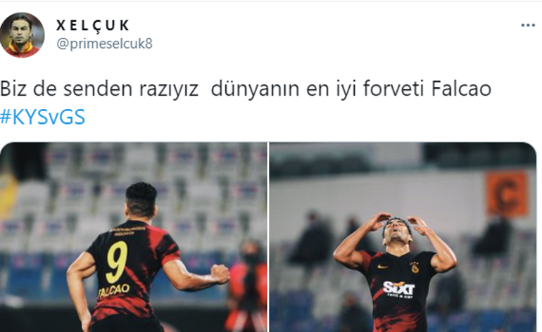 Galatasaray'da Radamel Falcao golü attı, sosyal medya yıkıldı! Kayserispor maçında...