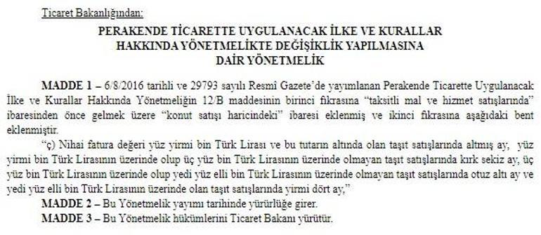 Resmi Gazetede yayımlandı... Konut ve otomobil satışlarında çok önemli yenilik