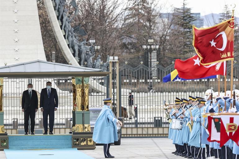 Cumhurbaşkanı Erdoğan, Bosna Hersek Devlet Başkanlığı Konseyi Başkanı Dodiki resmi törenle karşıladı