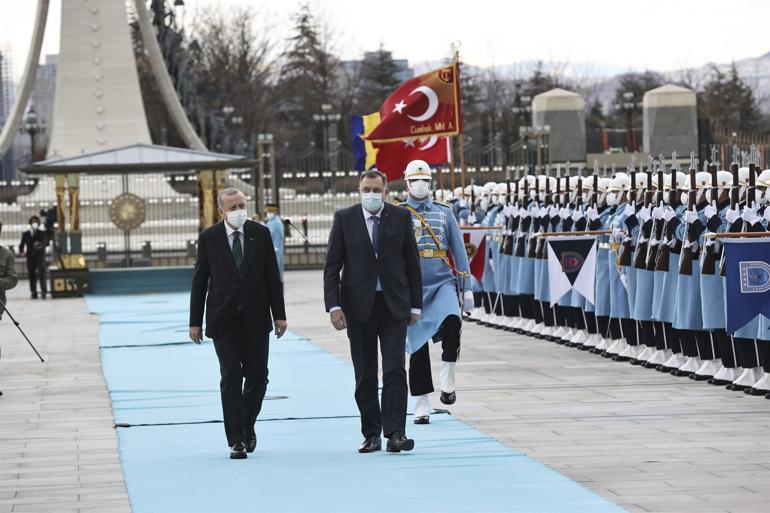 Cumhurbaşkanı Erdoğan, Bosna Hersek Devlet Başkanlığı Konseyi Başkanı Dodiki resmi törenle karşıladı