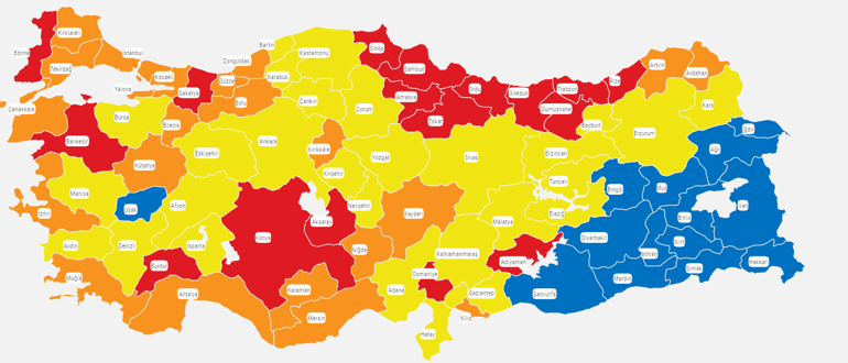 Kırmızı alarm Koronavirüs haritasında 58 il korkuttu... Kısıtlamalar geri dönebilir mi