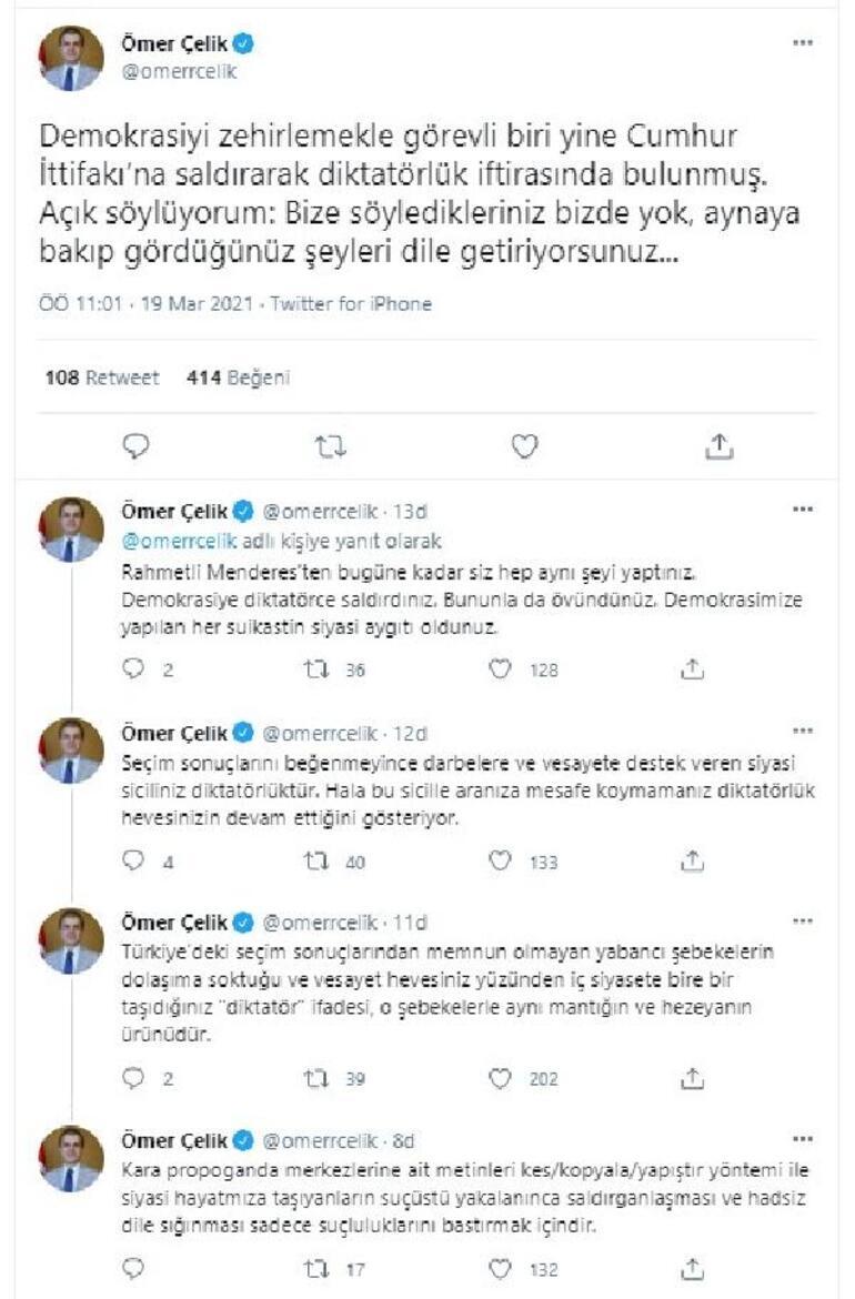 AK Parti Sözcüsü Ömer Çelik: Aynaya bakıp gördüğünüz şeyleri dile getiriyorsunuz