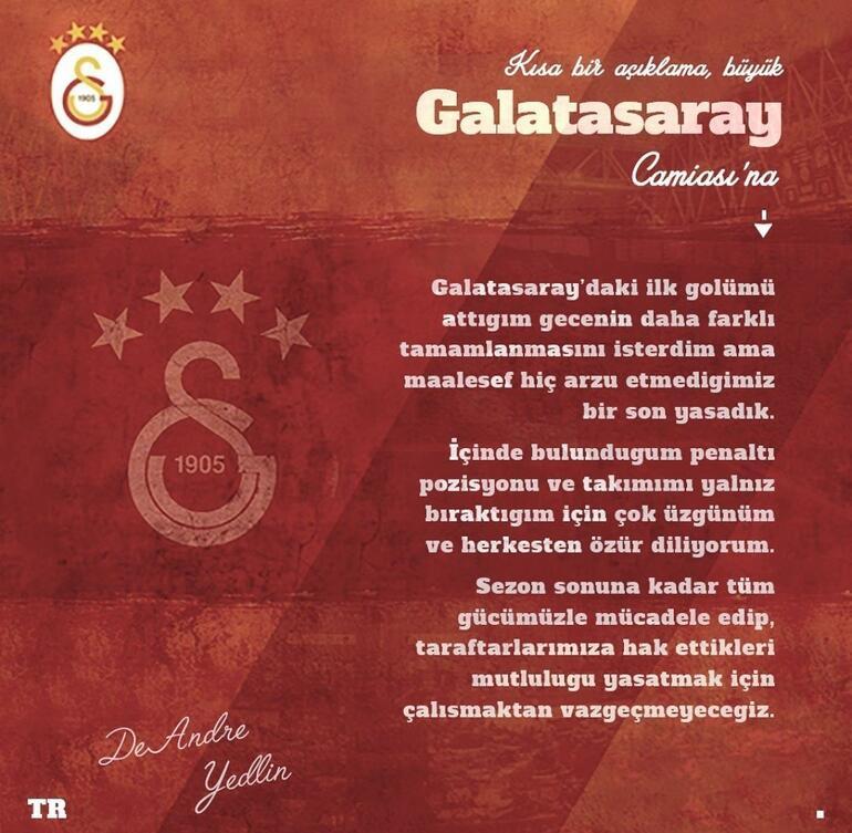 Galatasaraylı DeAndre Yedlin, özür mesajı paylaştı!