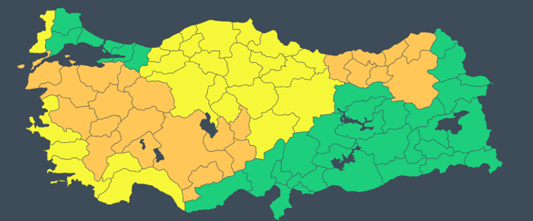 Meteorolojiden çok sayıda ile sarı ve turuncu kodlu uyarı Yurt genelinde yağış var