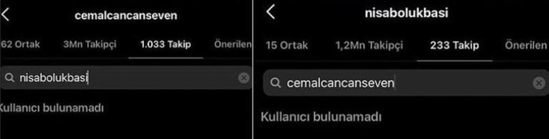 Cemal Can Canseven ile Nisa Bölükbaşı birbirini sildi