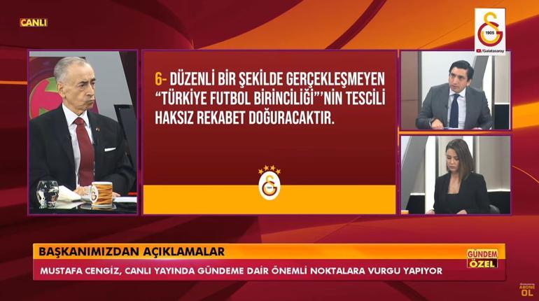 Son Dakika: Galatasaray Başkanı Mustafa Cengiz konuşuyor! TFF'ye Fenerbahçe başvurusu...