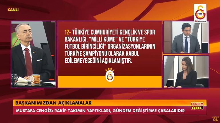 Son Dakika: Galatasaray Başkanı Mustafa Cengiz konuşuyor! TFF'ye Fenerbahçe başvurusu...