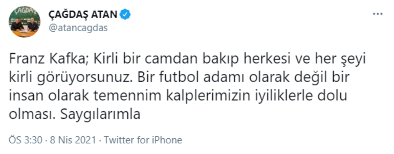 Son Dakika: Çağdaş Atan'dan paylaşım geldi! Beşiktaş maçı sonrası...