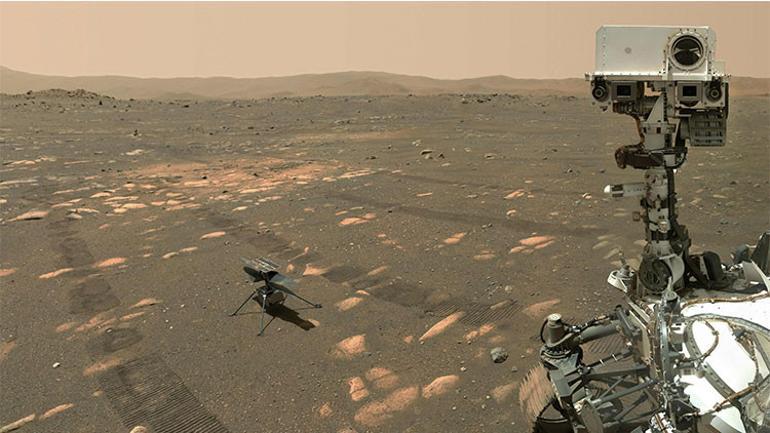 Son dakika haberi... Ingenuity: NASA Mars'ta ilk defa helikopter uçurdu