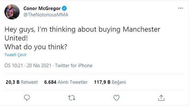 Ed Woodward'ın istifası sonrası Conor McGregor'dan çarpıcı paylaşım: "Manchester United'ı almayı düşünüyorum"