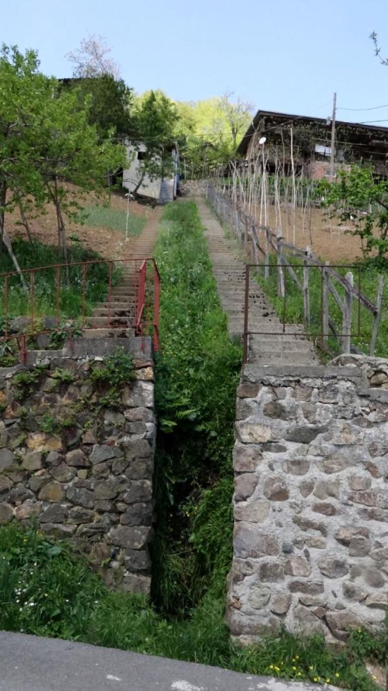 Trabzonun Çaykara ilçesinde inat merdivenleri Gören şaşırıp kalıyor