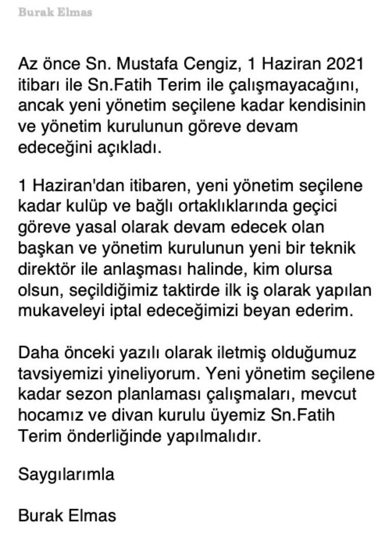 Galatasaray Başkan Adayı Burak Elmas, Mustafa Cengiz'in sözleri sonrası Fatih Terim açıklaması!