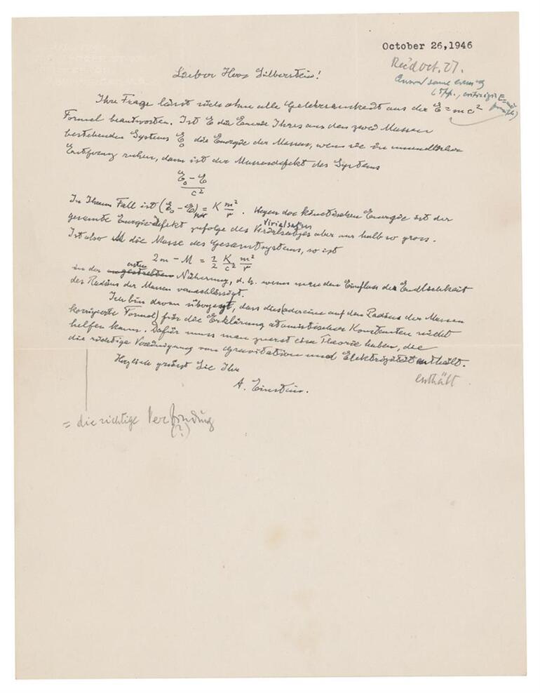 Kendi el yazısıyla... Dünyanın en ünlü denklemi 1.2 milyon dolara satıldı