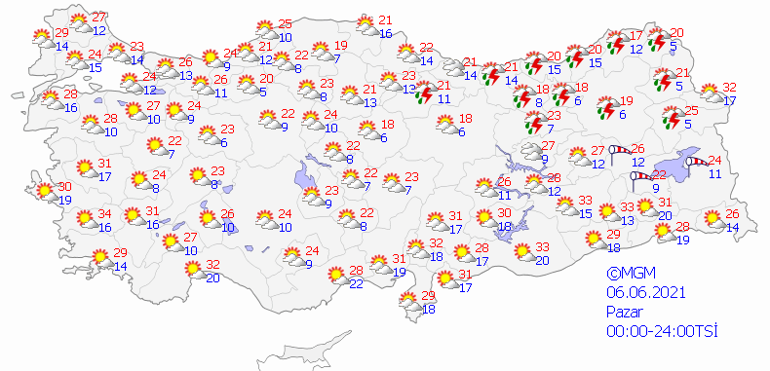 hava durumu tahminleri bugun hava nasil olacak meteoroloji den 6 haziran icin saganak uyarisi son dakika haberleri internet