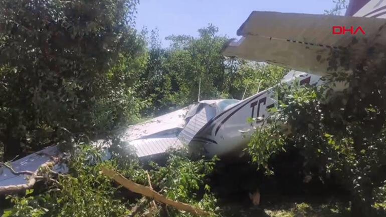 Son dakika: Bursada eğitim uçağı bahçeye düştü