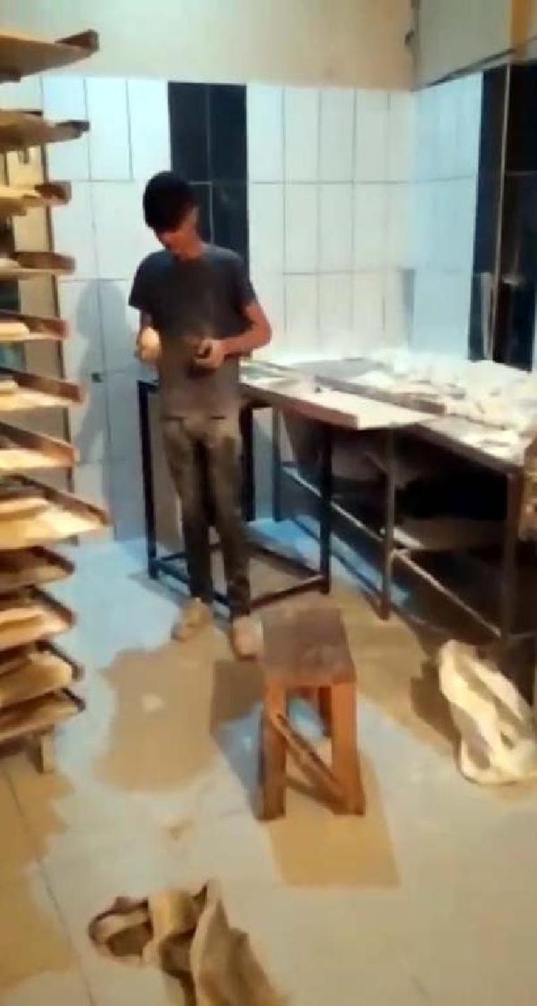 Vanda fırında rezalet Mide bulandıran görüntüler... Fırında hamurla top gibi oynamışlar