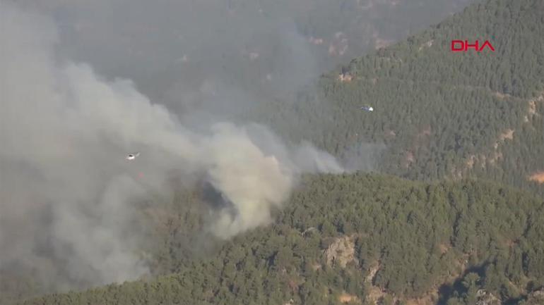 Mersin Aydıncıktaki orman yangınına müdahale sürüyor