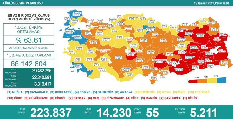 Son dakika haberi: 25 Temmuz corona virüsü tablosu ve vaka sayısı Sağlık Bakanlığı tarafından açıklandı