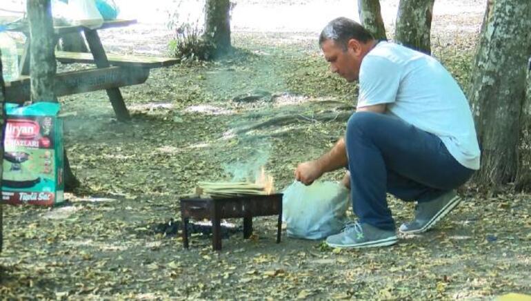 Yasak olmasına rağmen Belgrad Ormanında mangal yaktılar