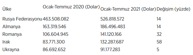 En fazla yaş meyve sebze Rusyaya
