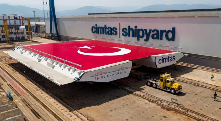  1915 Çanakkale Köprüsüne son tabliye bloğu sevkiyatı yapıldı