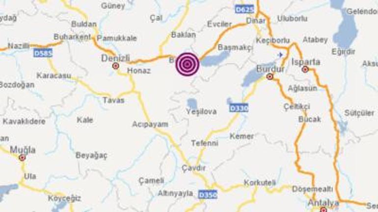 Son dakika Denizlide 3.9 büyüklüğünde deprem Burdurdan da hissedildi