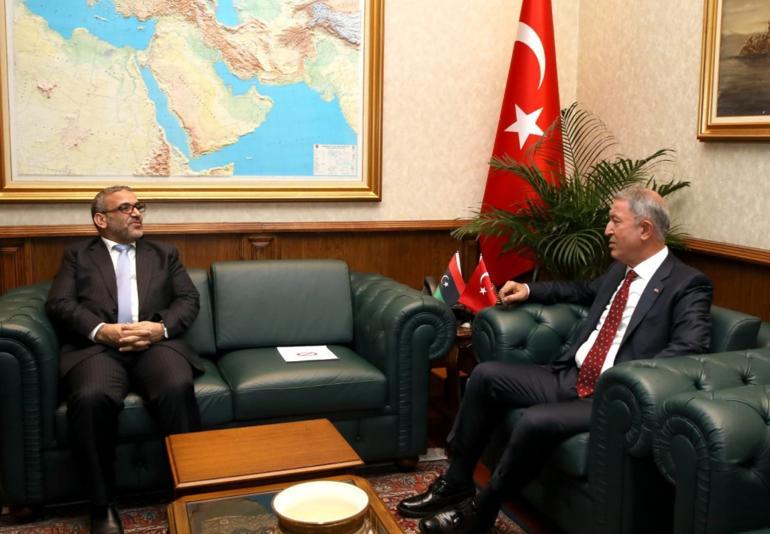 Milli Savunma Bakanı Akar, Libya Yüksek Devlet Konseyi Başkanı El-Meşri ile görüştü