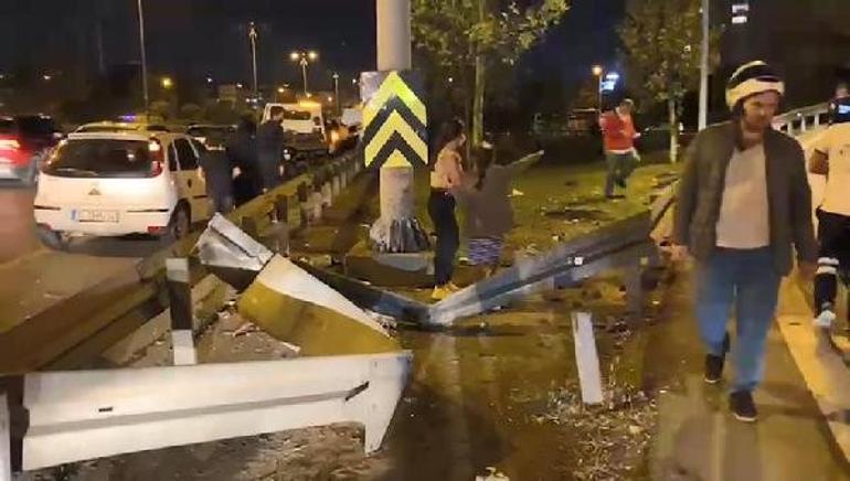 Aşırı hızlı giden otomobilin şoförü kaza yaptı