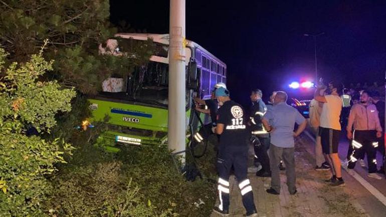 Kazada yaralanan otobüs şoförü Çalışmam lazım diyerek ambulanstan inmeye çalıştı